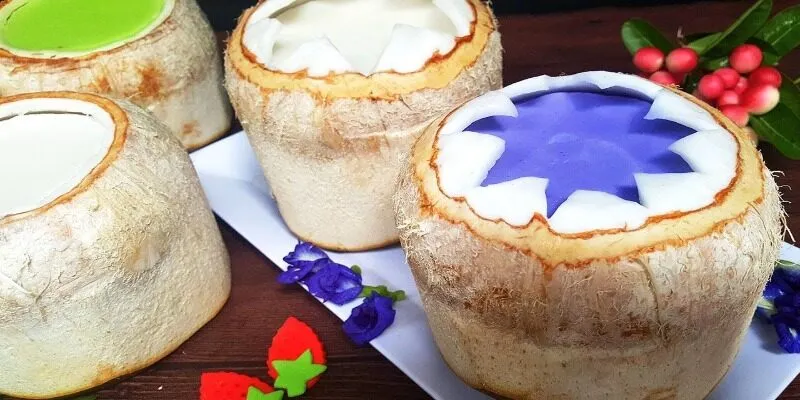 Cách làm rau câu trái dừa nguyên trái
